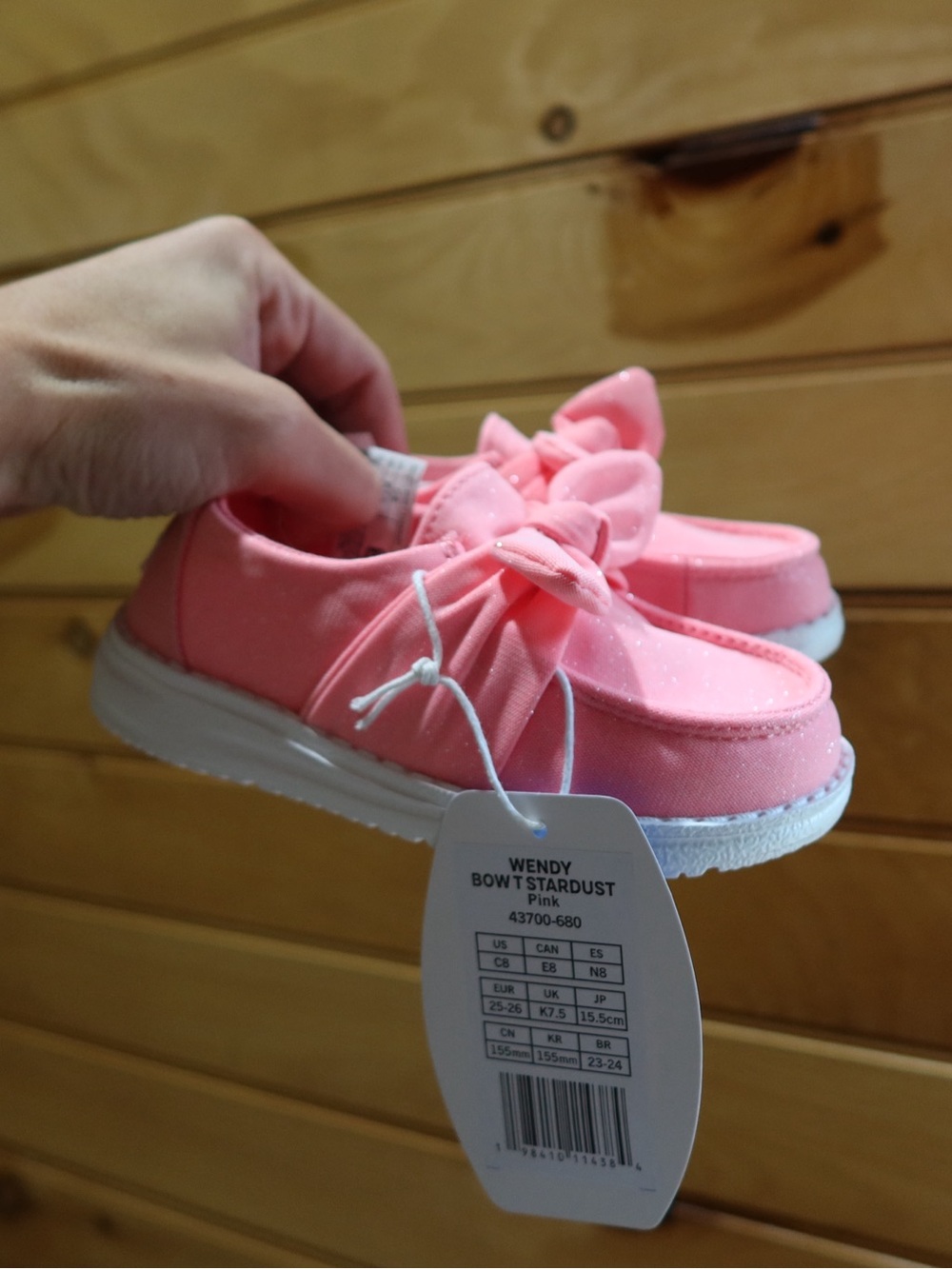 WEN Pink Bow Canvas Kids Slip-On Shoes